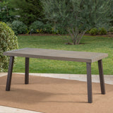 Outdoor Finished Acacia Wood Dining Table with Metal Legs - NH436303