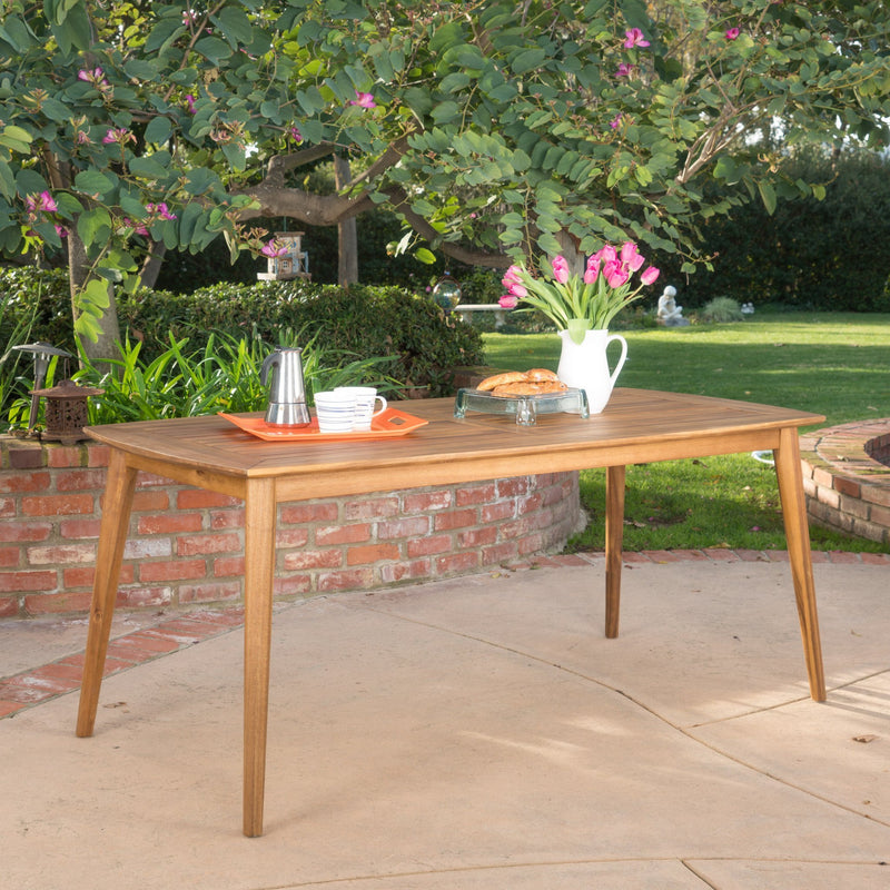 Teak Finish Acacia Wood Outdoor Dining Table - NH028992