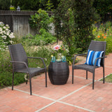 Outdoor 3 Piece Multi-brown Wicker Chat Set - NH311103