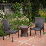 Outdoor 3 Piece Multi-brown Wicker Stacking Chair Chat Set - NH349003