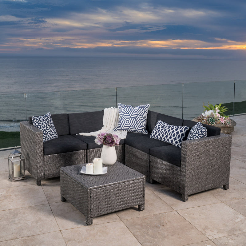 Outdoor Wicker V Shaped Sectional Sofa Set - NH040992