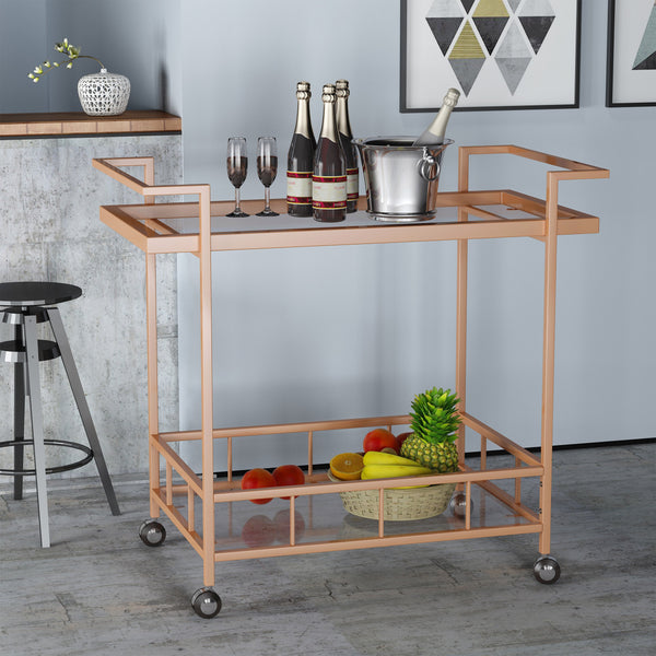 Modern Iron and Glass Bar Cart - NH664403