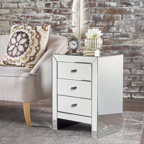 Mirror Finished 3 Drawer Accent Table - NH947103