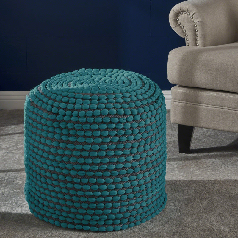 Handcrafted Modern Water-Resistant Fabric Ottoman Pouf - NH807103