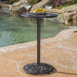 Outdoor Traditional Ornate Shiny Copper Metal Bar Table - NH435692