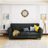 Button Tufted Fabric Upholstered Three-Seater Sofa - NH269303