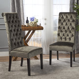 Tall Back Tufted New Velvet Dining Chair (Set of 2) - NH611203