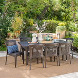 Outdoor 9 Piece Multi-brown Wicker Dining Set - NH435103