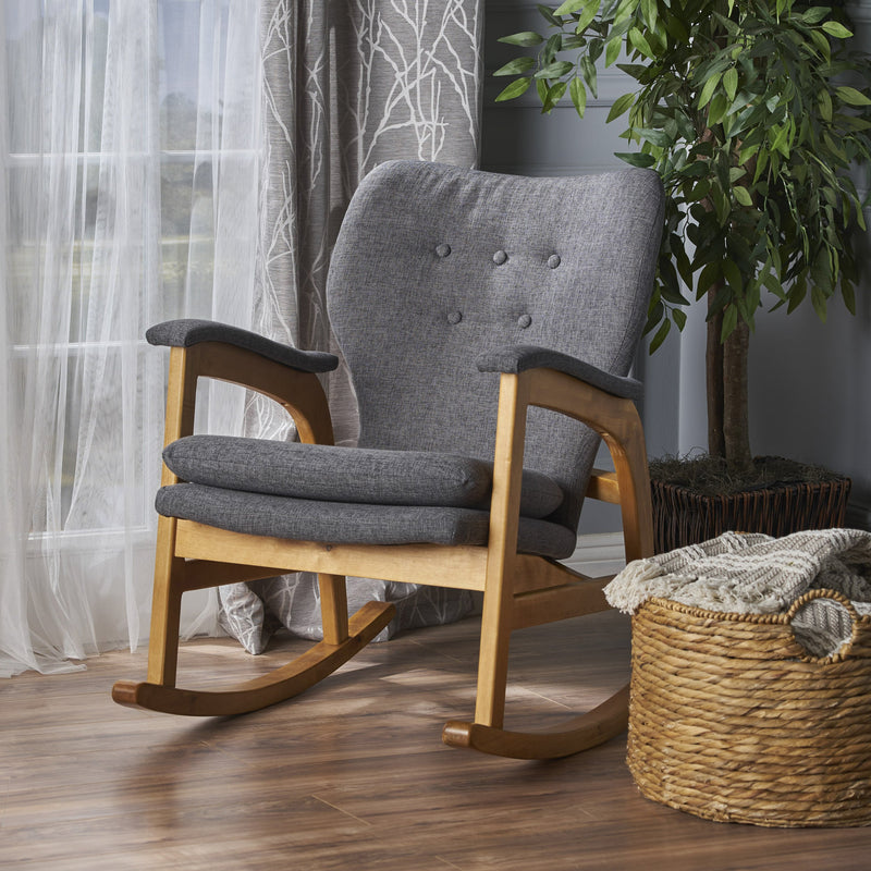 Mid Century Fabric Rocking Chair - NH889103