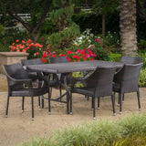 Outdoor 7 Piece Multi-brown Wicker Dining Set - NH555003