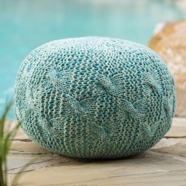 Outdoor Handcrafted Modern Fabric Weave Pouf - NH416003