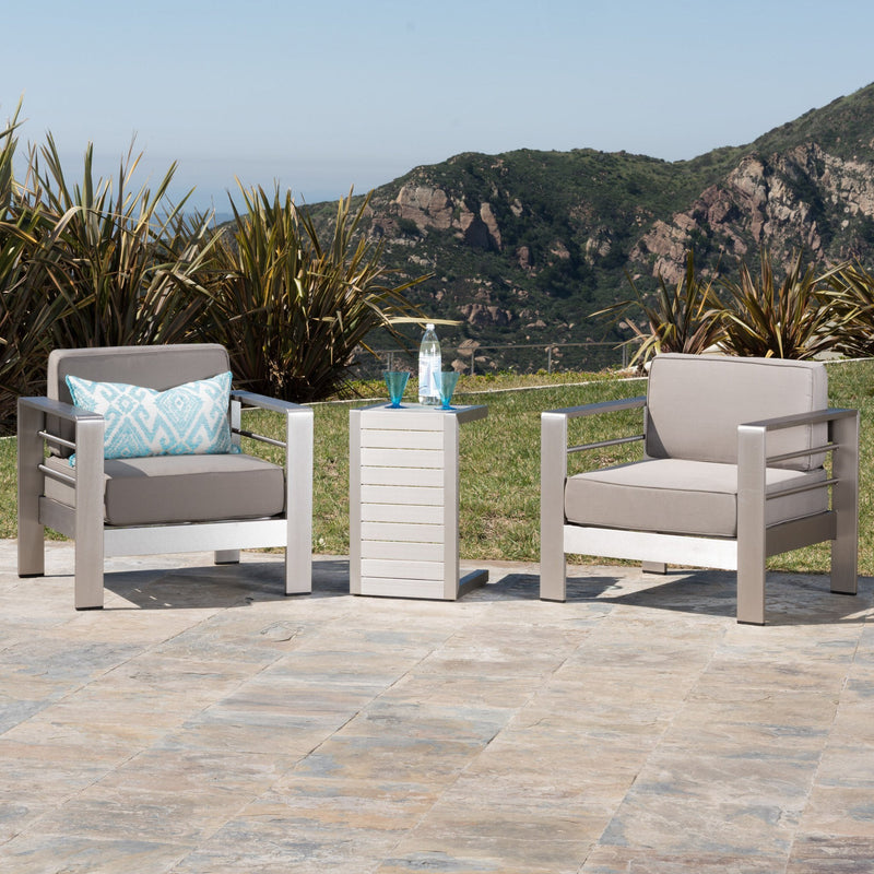 Outdoor Aluminum Club Chairs with Side Table - NH674003