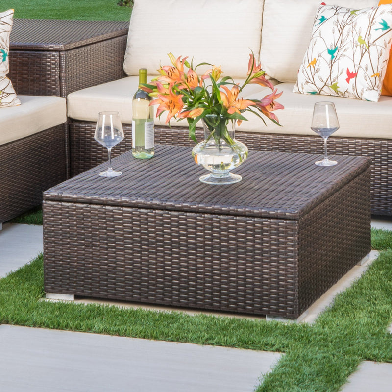 Outdoor Wicker Storage Coffee Table - NH136992