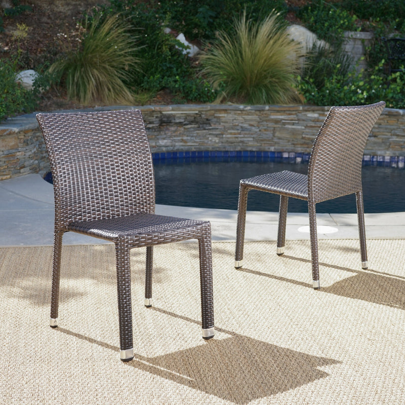 Outdoor Wicker Armless Stack Chairs With Aluminum Frame - NH132103
