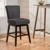 Contemporary Dark Charcoal Fabric Upholstered Swivel Counter Stool - NH797003