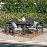 Outdoor 9 Piece Wicker Dining Set with Water Resistant Cushions - NH819303