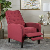 Contemporary Button Tufted Push-Back Recliner with Tonal Piping - NH174103