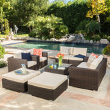 9pc Outdoor Wicker Sectional Sofa Set w/ Cushions - NH254992