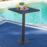 Outdoor 26 Inch Multi-brown Wicker Square Bar Table - NH644203