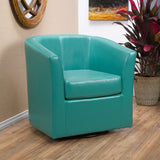 Modern Upholstered Swivel Barrel Club Chair - NH146692
