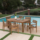 Outdoor 7 Piece Acacia Wood Dining Set with Expandable Dining Table - NH275303