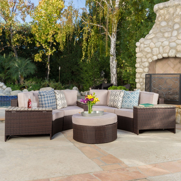8pc Outdoor Sectional Sofa Set w/ Storage Trunks - NH450992