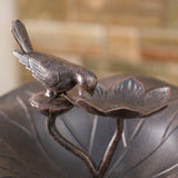 Outdoor Bronze Finished Aluminum Top Bird Bath with Iron Base - NH514303
