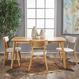 Mid Century Natural Oak Finished 5 PC Dining Set - NH223103