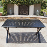 Black Cast Aluminum Expandable Outdoor Dining Table - NH270103