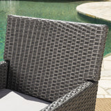 Outdoor 7 Piece Wicker Dining Set with Water Resistant Cushions - NH933203