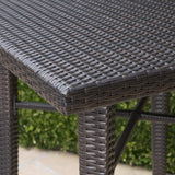 Outdoor 32.5 Inch Square Multi-brown Wicker Bar Table - NH903203