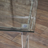 Modern Tempered Glass Coffee Table with Acrylic and Iron Accents - NH213203