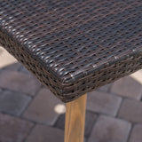 Outdoor Multi-brown Wicker Rectangular Dining Table - NH660103