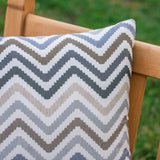 Outdoor Zig Zag Striped Water Resistant Square Pillow - NH470303