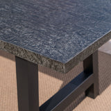 Outdoor Gray Stone Finish Light Weight Concrete Dining Table - NH629303