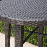 Outdoor 32.5 Inch Round Multi-brown Wicker Bar Table - NH603203