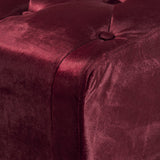 Modern Glam Button Tufted Diamond Stitch Velvet Ottoman With Tapered Legs - NH391203