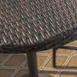 Outdoor 26 Inch Multi-brown Wicker Round Bar Table - NH344203