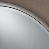 Modern Glam Round Silver Stainless Steel Wall Mirror - NH635303