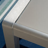 Outdoor Grey Aluminum Dining Table with Tempered Glass Top - NH263003