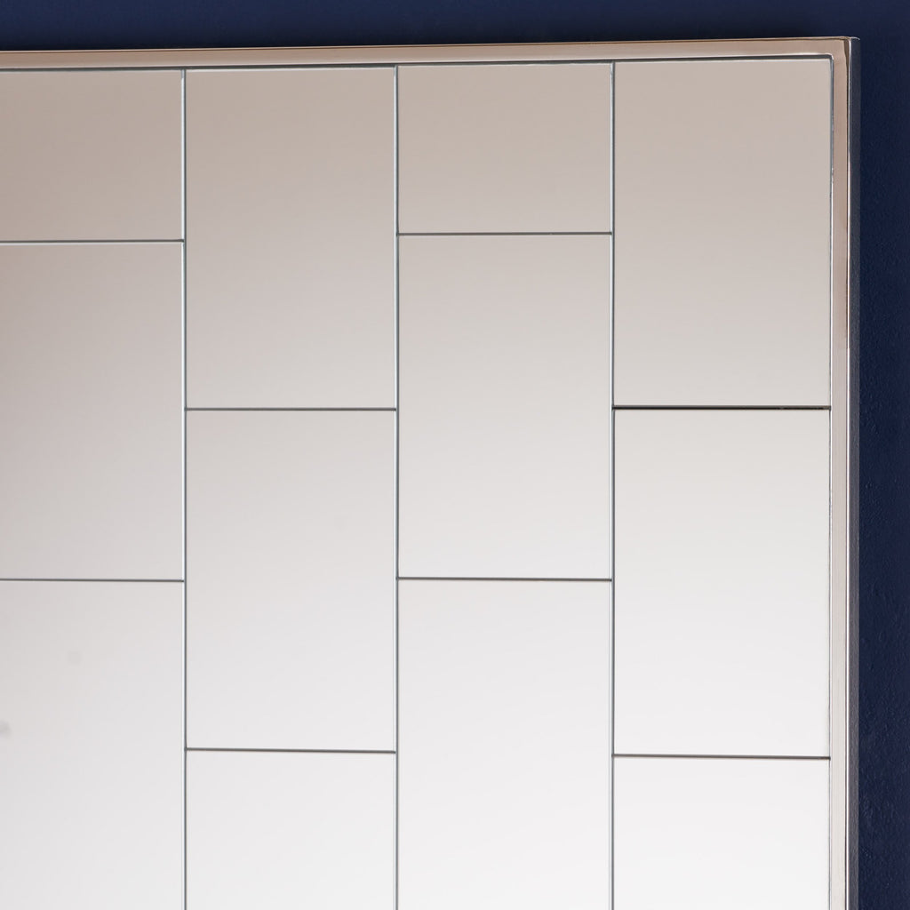 Glam Rectangular Brick Patterned Reflective Wall Mirror - NH457303 ...