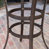 Outdoor 37 Inch Bronze Cast Aluminum Round Bar Table - NH242203