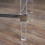 Modern Tempered Glass Coffee Table with Acrylic and Iron Accents - NH213203