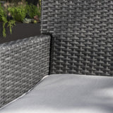 Outdoor 3 Piece Wicker Dining Set with Water Resistant Cushions - NH733203