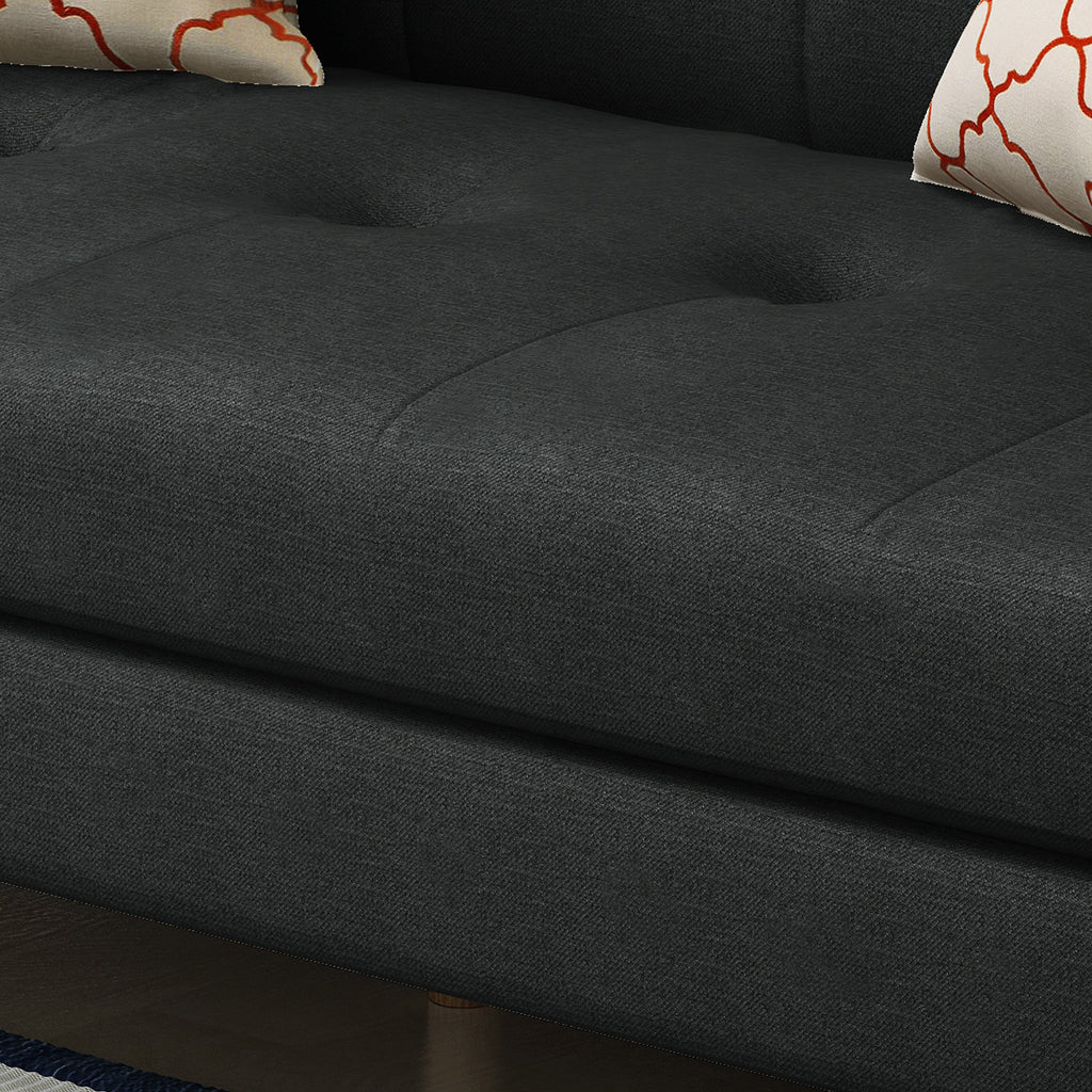 Mid Century Tufted Fabric Sofa NH986303 Noble House Furniture