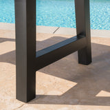 Outdoor Brown Stone Finish Light Weight Concrete Dining Table - NH729303