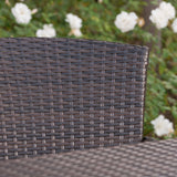 Outdoor 5 Piece Multi-brown Wicker Square Bar Table Set - NH113203