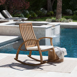 Outdoor Acacia Wood Rocking Chair with Water Resistant Cushion - NH531203