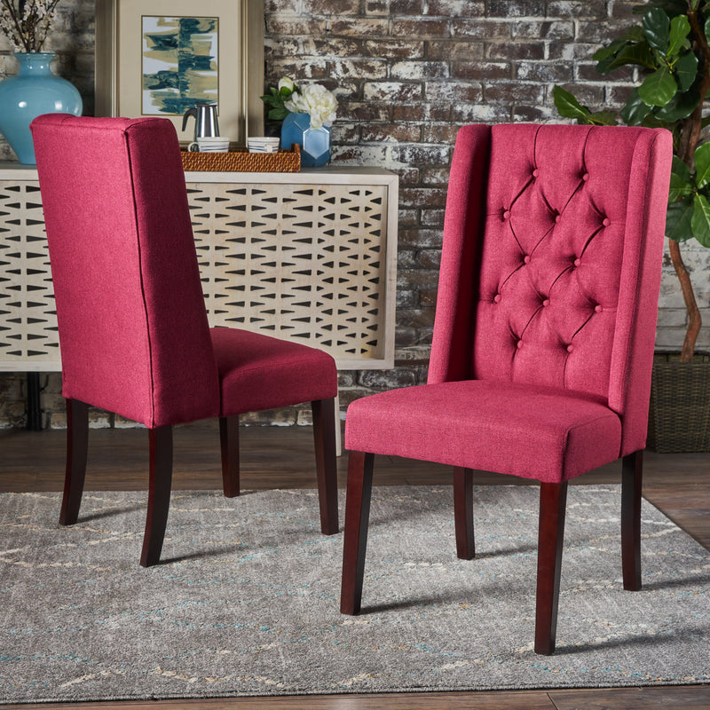 Tufted Wing Back Fabric Dining Chairs (Set of 2) - NH590203