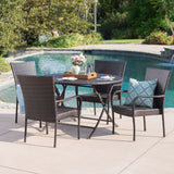 Outdoor 5 Piece Multi-Brown Wicker Dining Set - NH200203